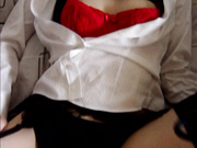 穿OL极品职场套装的露脸气质骚逼老婆，衬衫都不脱口爆后干