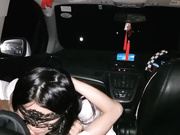 网红大半夜穿着性感白丝高跟和炮友驱车到高速路玩车震108P高清无水印完整版