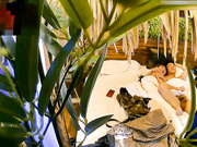 精品小旅馆绿叶房偷拍B哥哥放假和女朋友开房啪啪哥的腰力不错干得猛